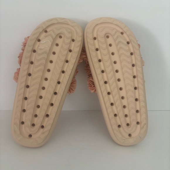 Skechers Arch Fit Nude Blush Floral Slide Sandals Women’s Size 9 Comfort - Picture 11 of 12